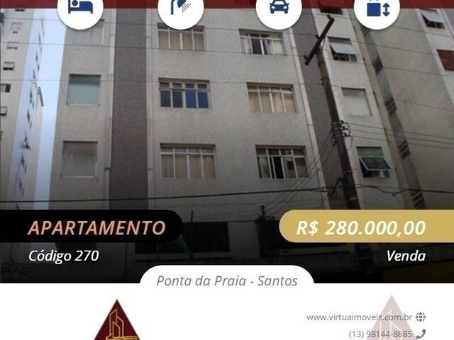#270 - Apartamento para Venda em Santos - SP